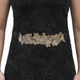 Ruche & Hues Mason Black Embroidered Belt Black/Gold - Pret A Mode - 2