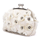 Ruche & Hues Pick-A-Flower Embellished Minaudière Ivory - Pret A Mode - 1