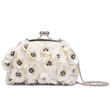 Ruche & Hues Pick-A-Flower Embellished Minaudière Ivory - Pret A Mode - 2