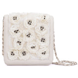 Ruche & Hues Pick-A-Flower Leather Messenger Ivory