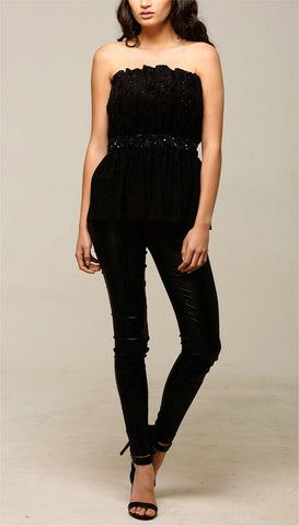 Black Ruffle Top - Pret A Mode - 1