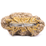 Ruche & Hues Floral Crystals Leather Minaudière Yellow - Pret A Mode - 4