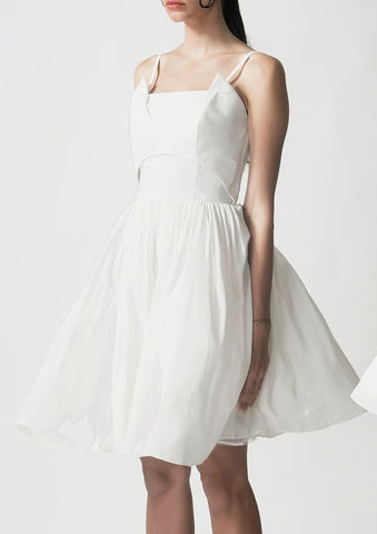 White Fit and Flare Mini Dress