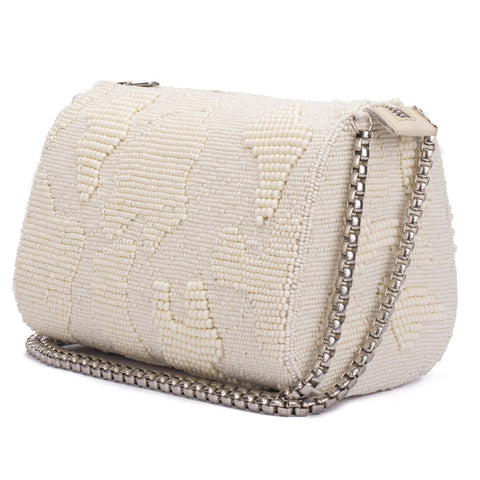 Ruche & Hues Abstract Beaded Slingbag Ivory - Pret A Mode - 1