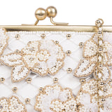 Ruche & Hues Floral-Kiss Embellished Minaudière Ivory - Pret A Mode - 3